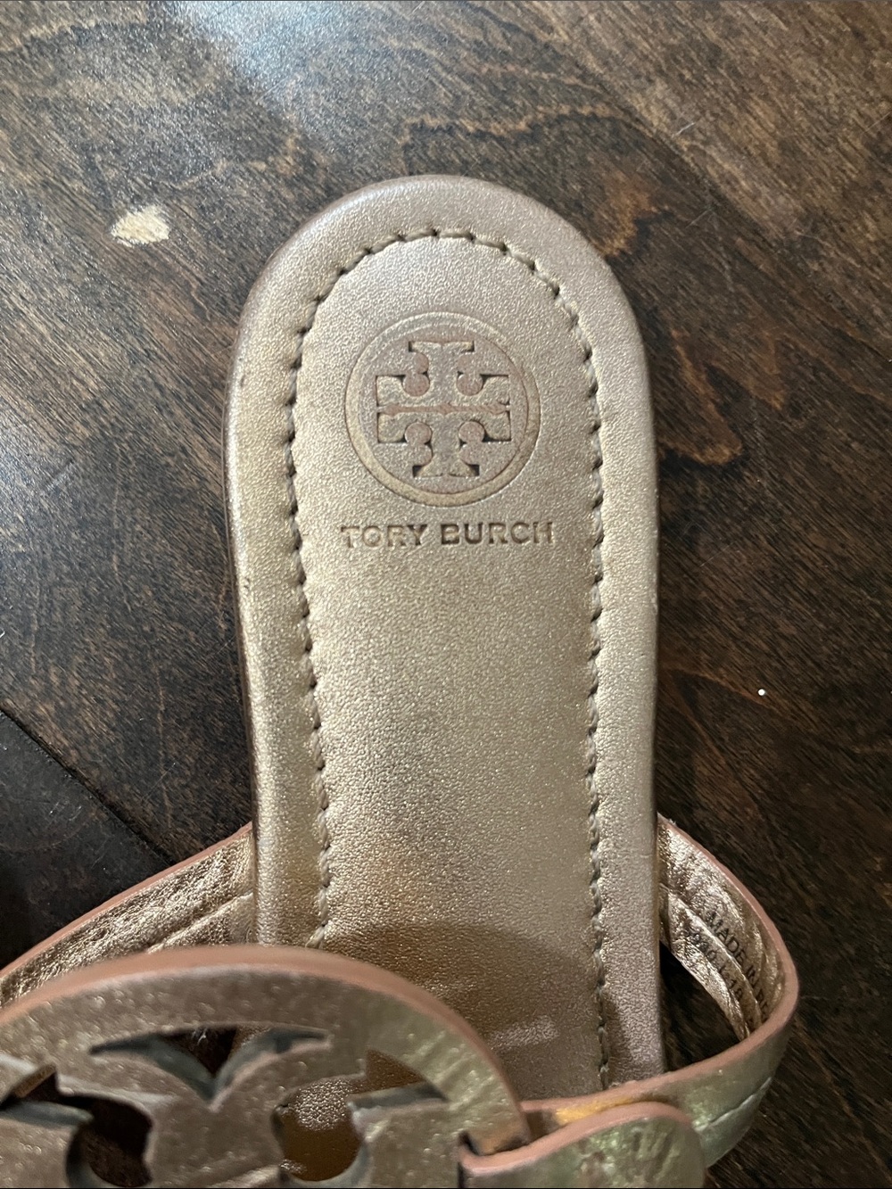 Tory Burch Rose Gold Logo Miller Thong Sandals - Women - Picture 8 of 11